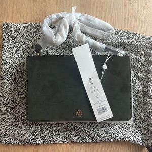 Tory Burch Sadie Velvet Shoulder Bag Banana Leaf